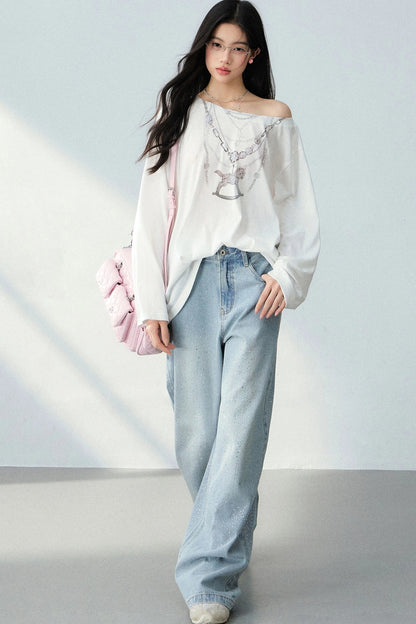Pony Necklace Off-Shoulder Top Set-Up