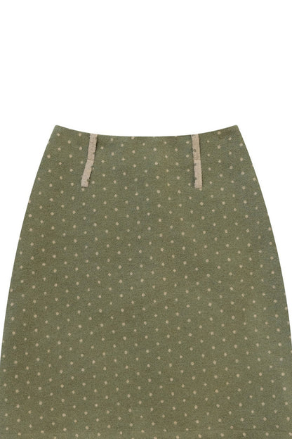 Green Polka Dot Bodycon Skirt
