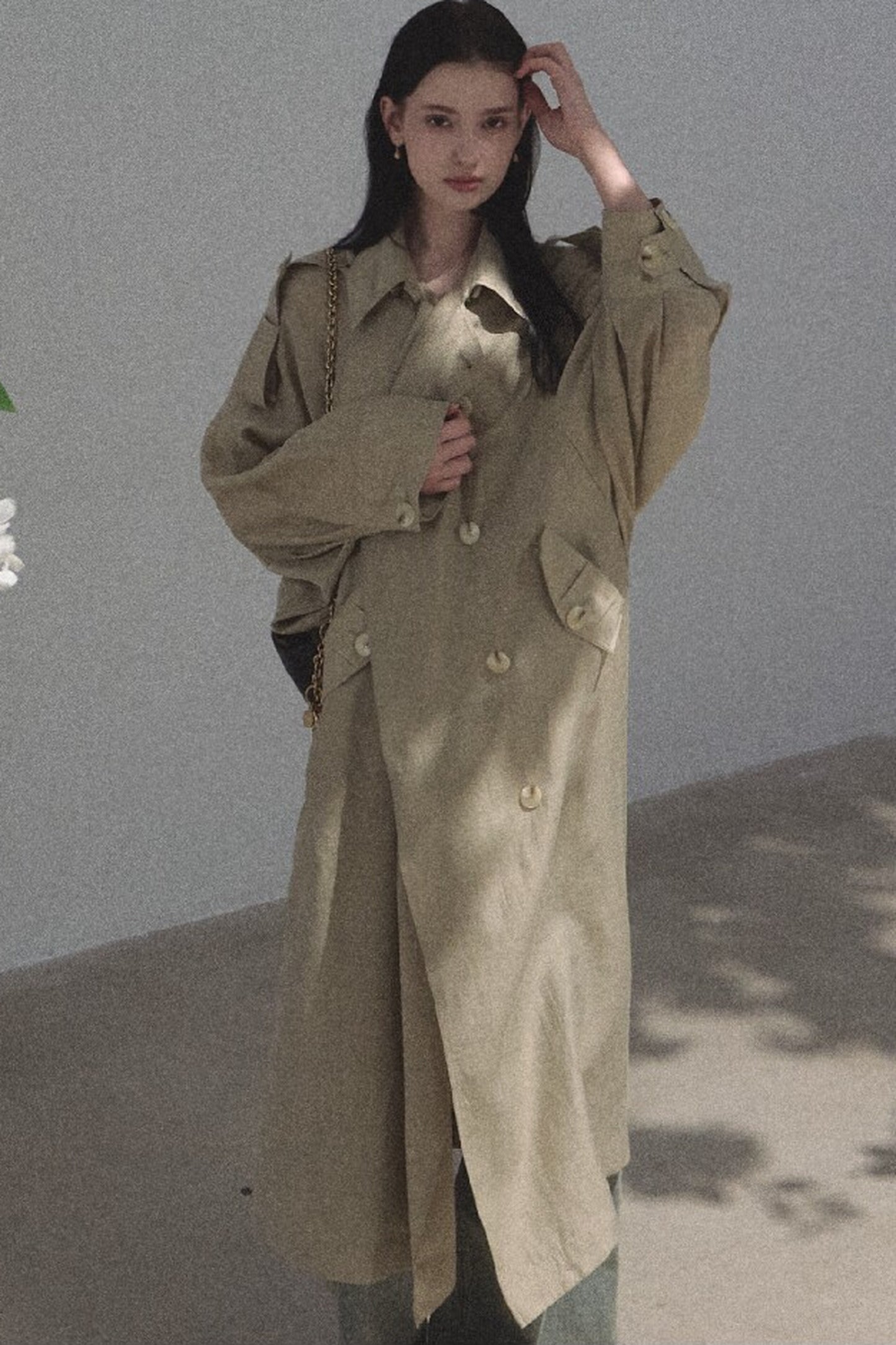 Cappotto parasole in acetato e lyocell