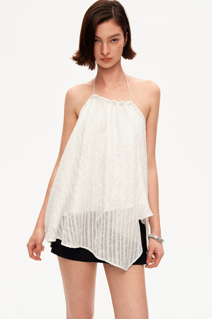 Textured Ruched Cotton Camisole