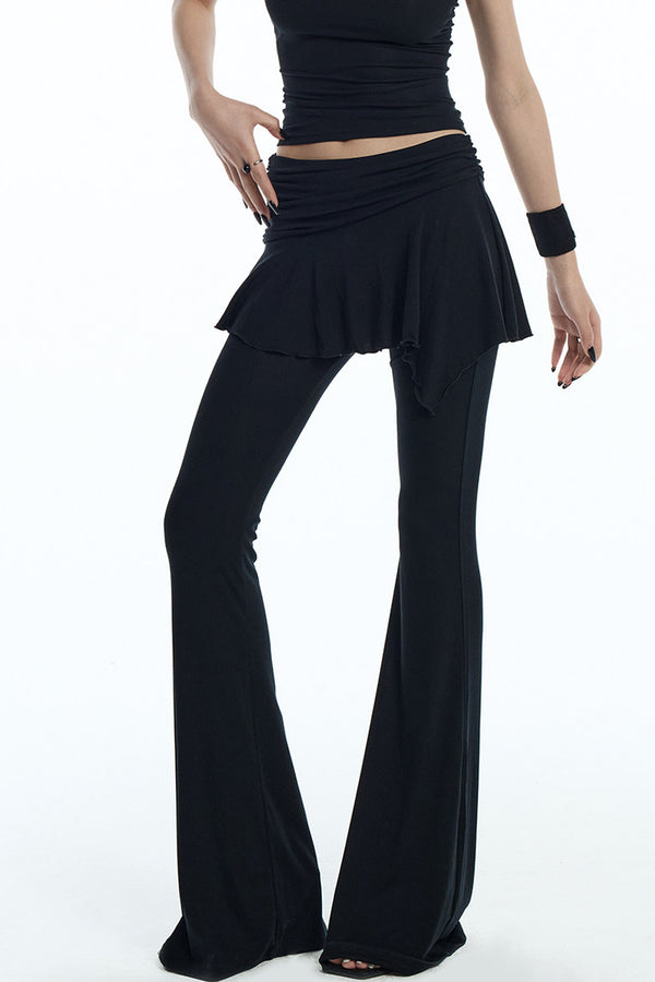 Faux Two-Piece Lyocell Flared Pants Set-Up