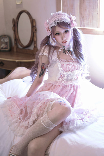 Floral Polka Dot Bud Dress With Headband