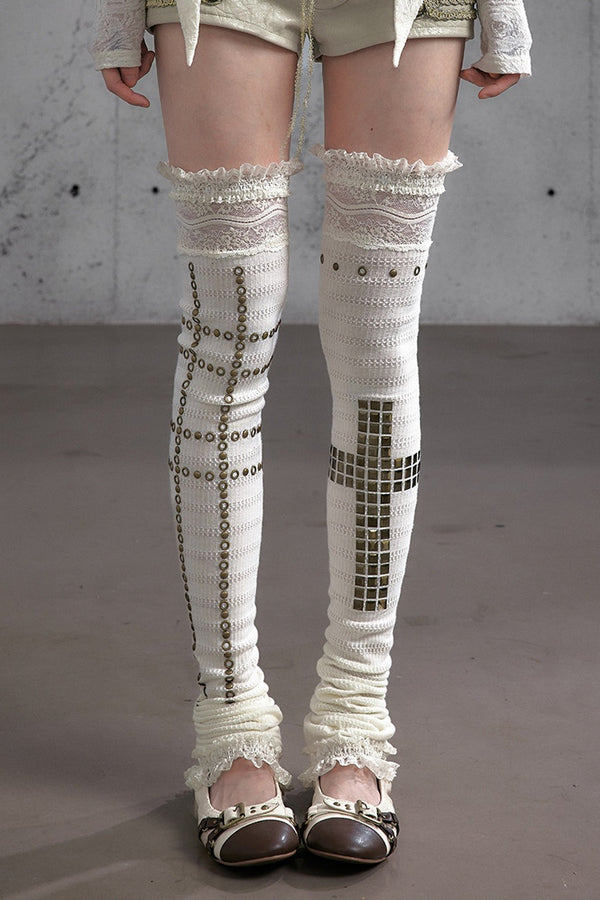 Stretchy Stacked Lace Leg Warmers