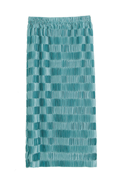 Gradient Pleated Elastic Waist Skirt