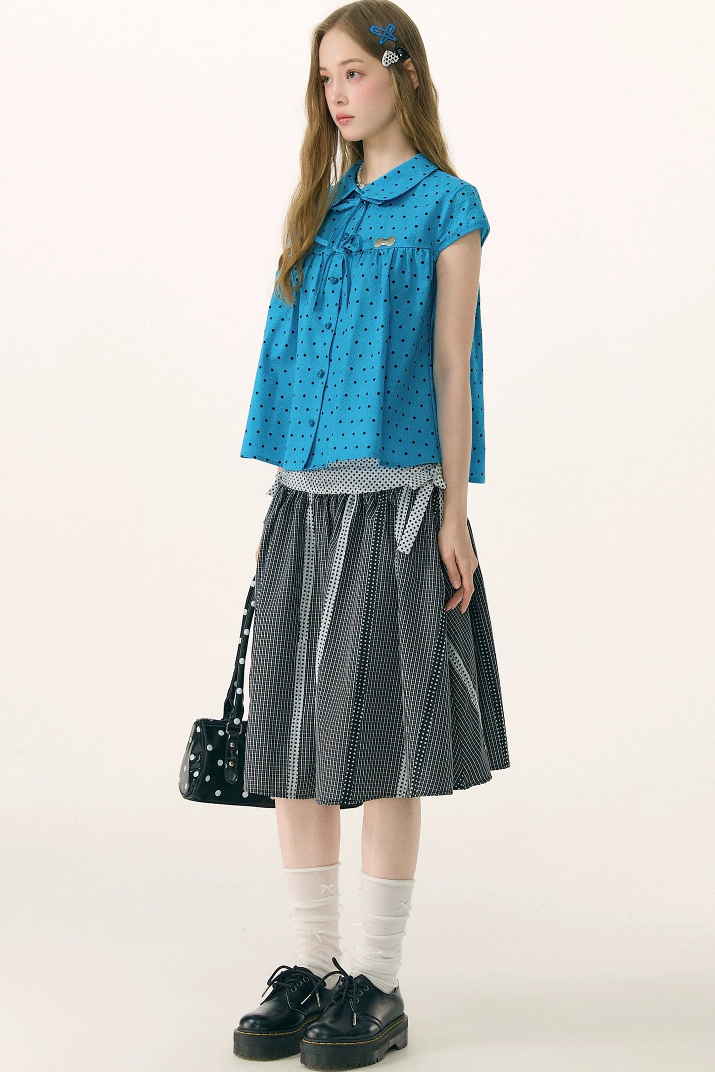 Doll Collar Polka Dot Blouse