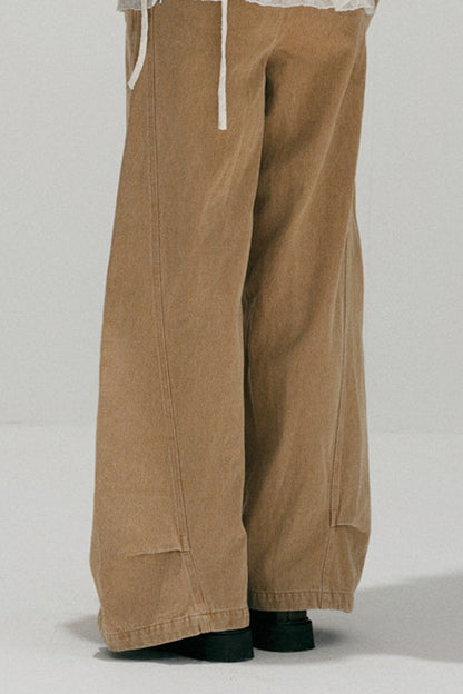 Khaki Straight-Leg Cargo Pants