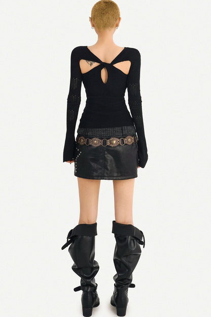 Twisted Hollow Knit Sweater