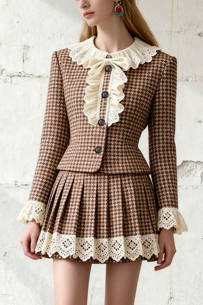 Short Jacket Pleated Skirt Set