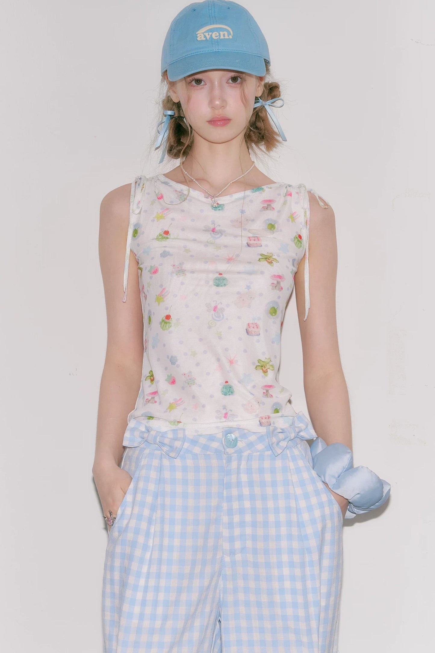 Polka Dot Off-Shoulder Vest