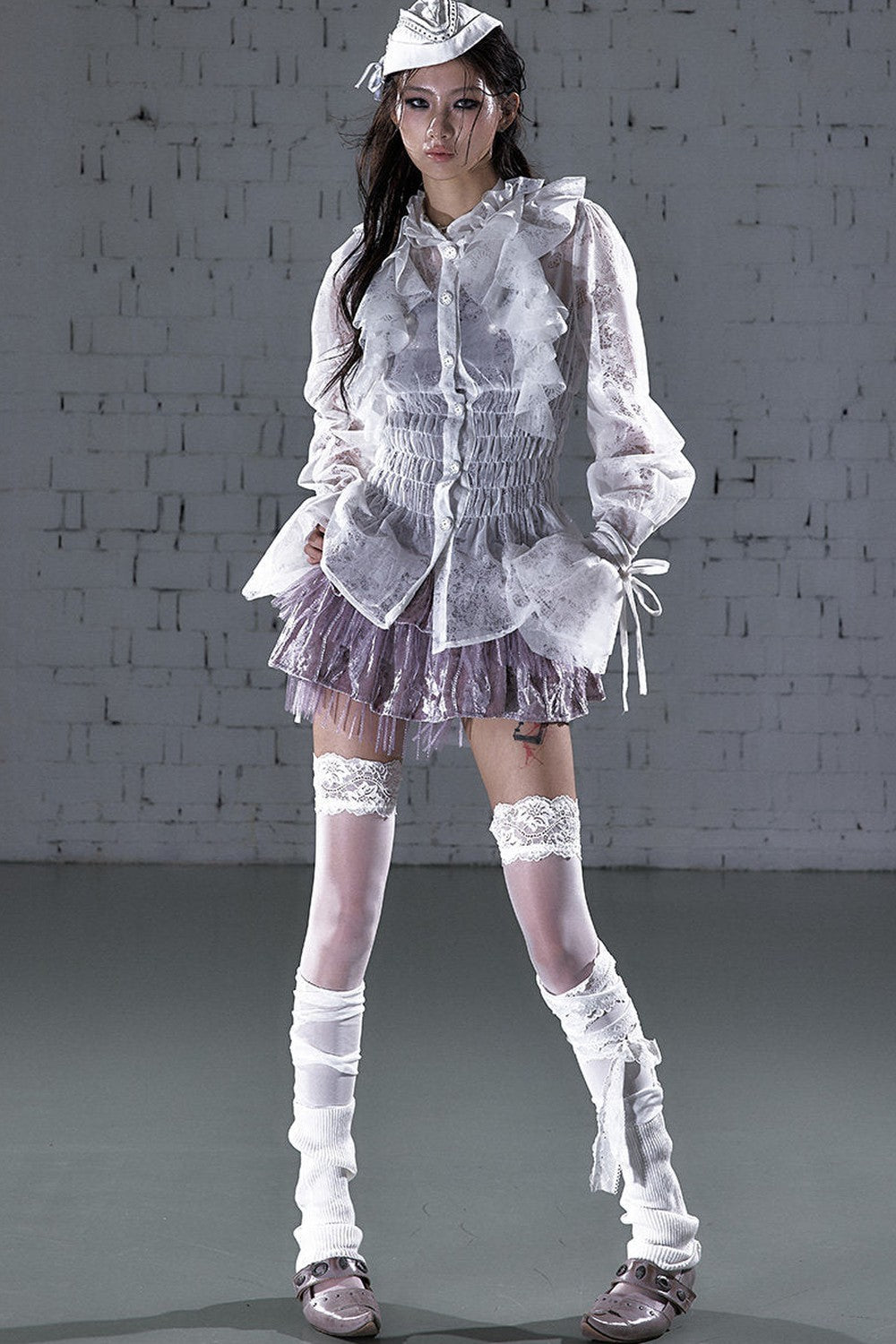 Lace Ruffle Collar Blouse