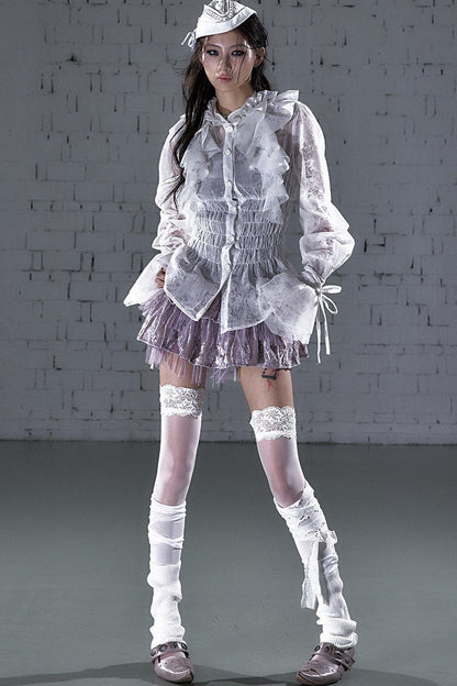 Lace Ruffle Collar Blouse