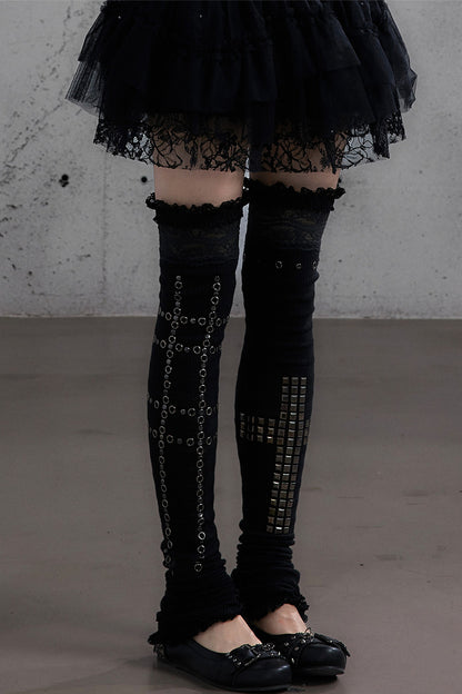 Stretchy Stacked Lace Leg Warmers