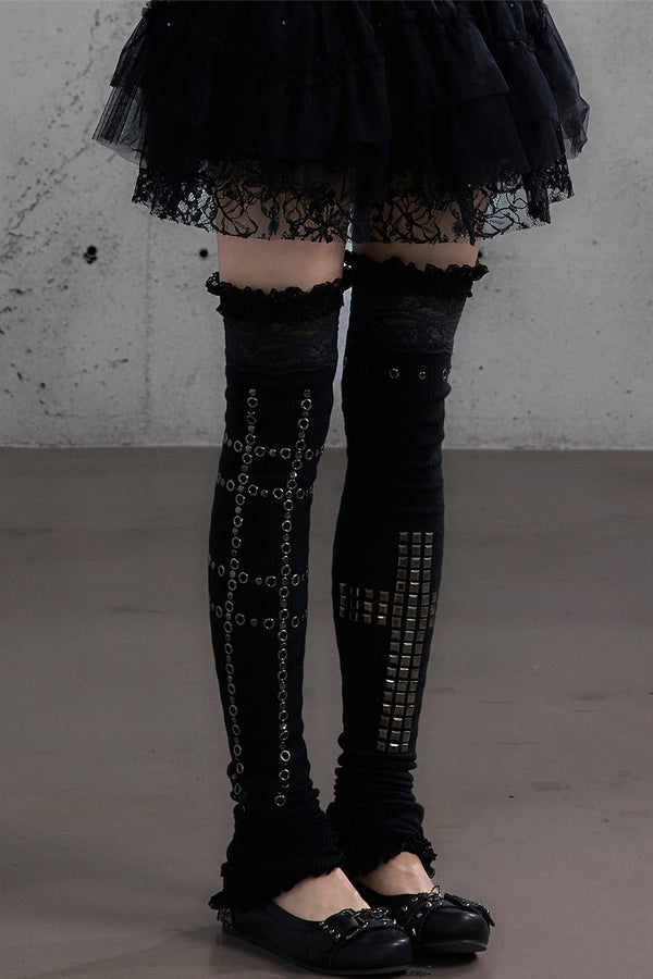 Stretchy Stacked Lace Leg Warmers