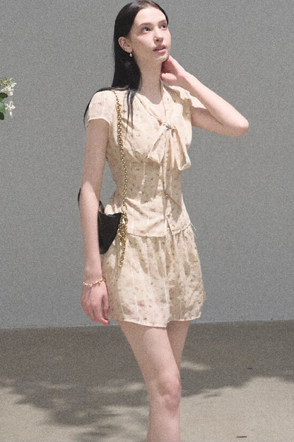 Horse Chestnut Floral Top and Skirt Set