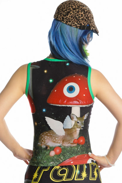 Y2K Devil Cat Print Sleeveless Tank Top