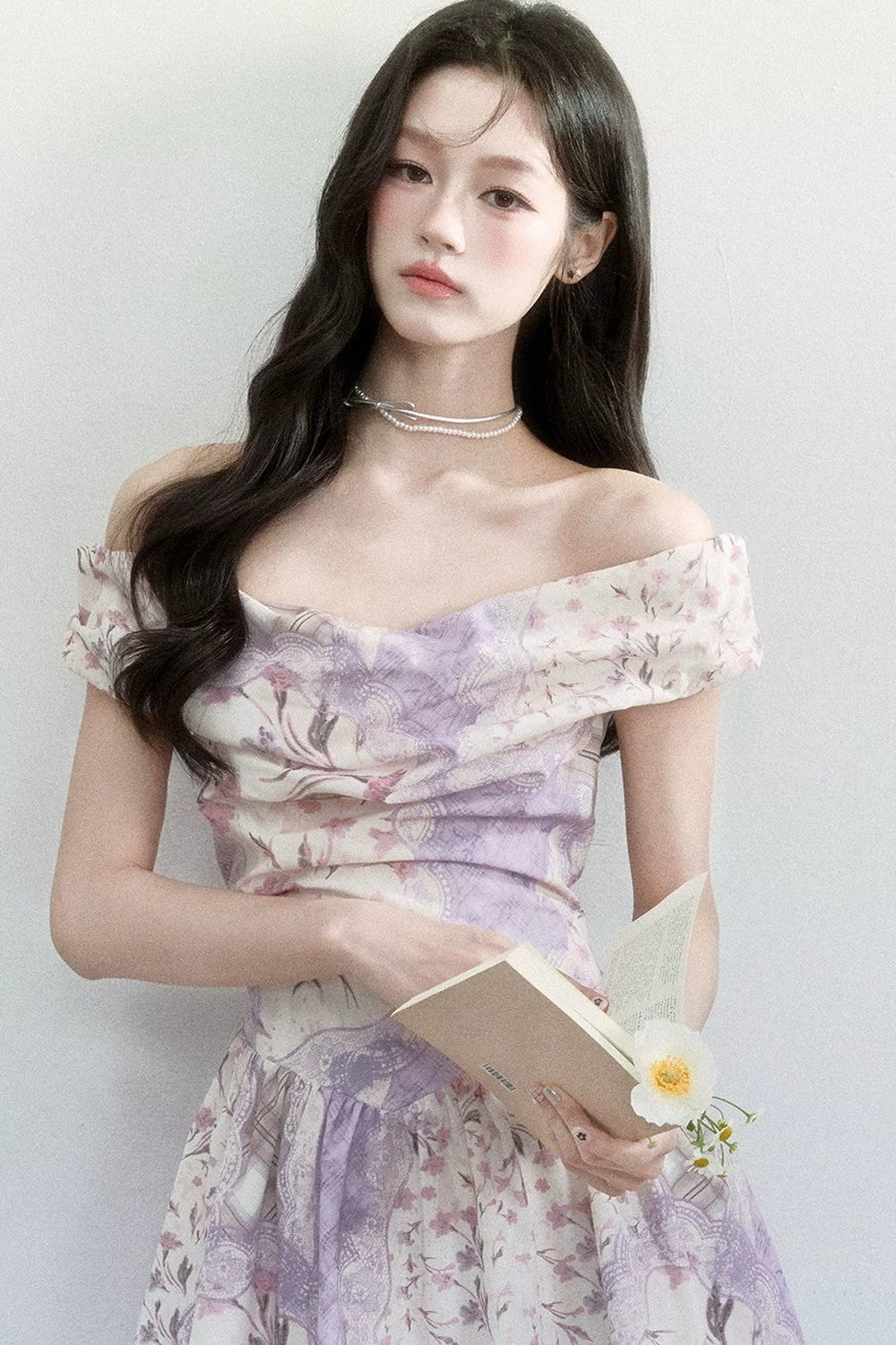Mist Floral Off-Shoulder Dress