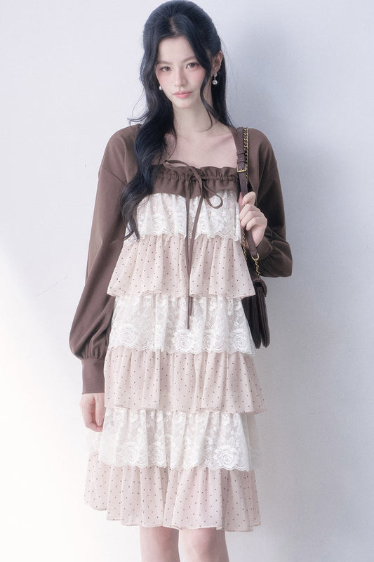 Polka Dot Lace Dress Set
