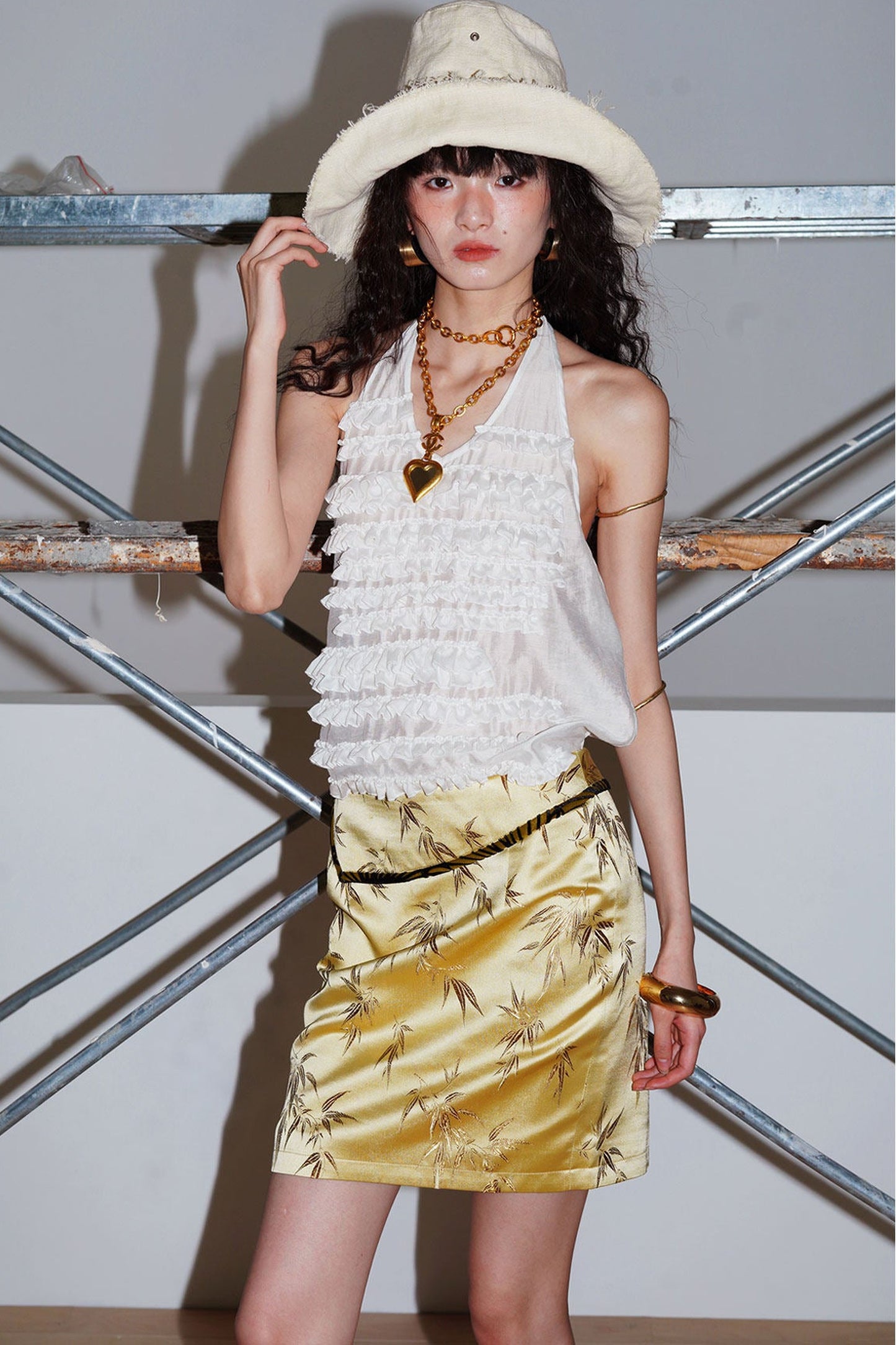 Bamboo Leaf Jacquard Skirt