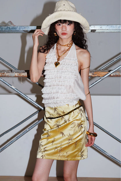 Bamboo Leaf Jacquard Skirt