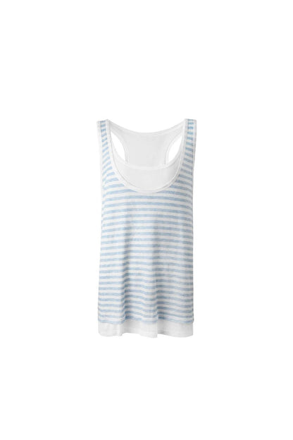 Nautical Striped Lyocell U-Neck Vest