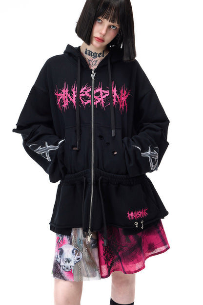 Y2K rosa karierter Rock