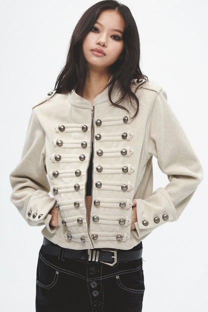 Metal Decorated Shoulder Pad Jacket Set-Up