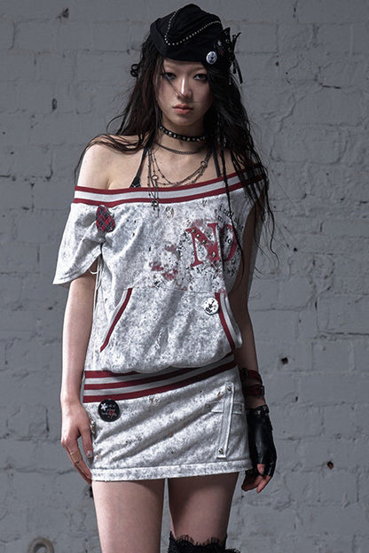 Distressed Punk Sleeveless Dress