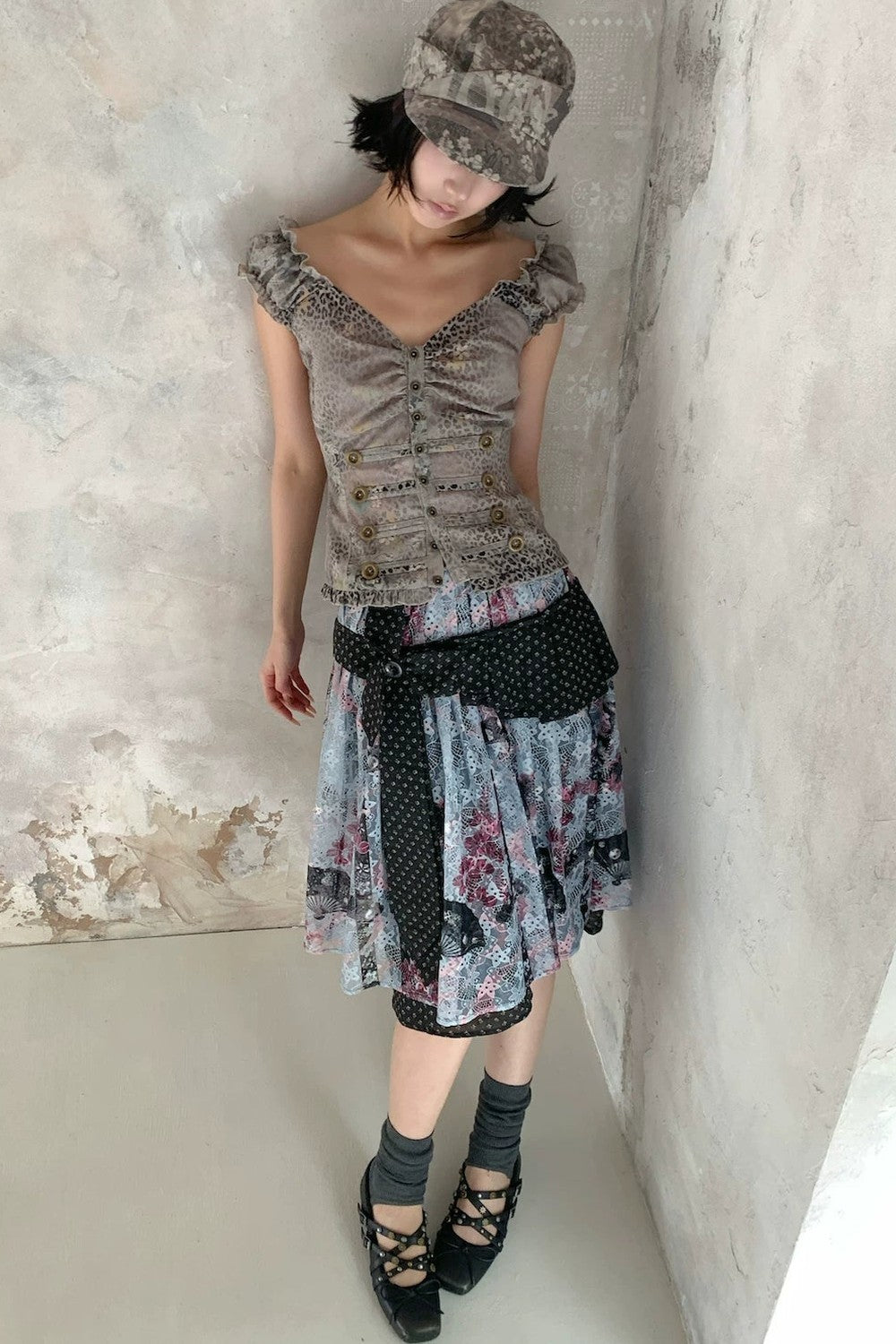 Floral Leopard Vintage Top