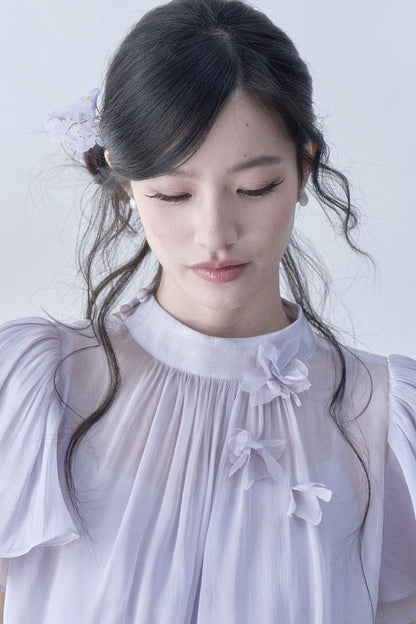 Floral Petal Flutter Sleeve Top Set-Up