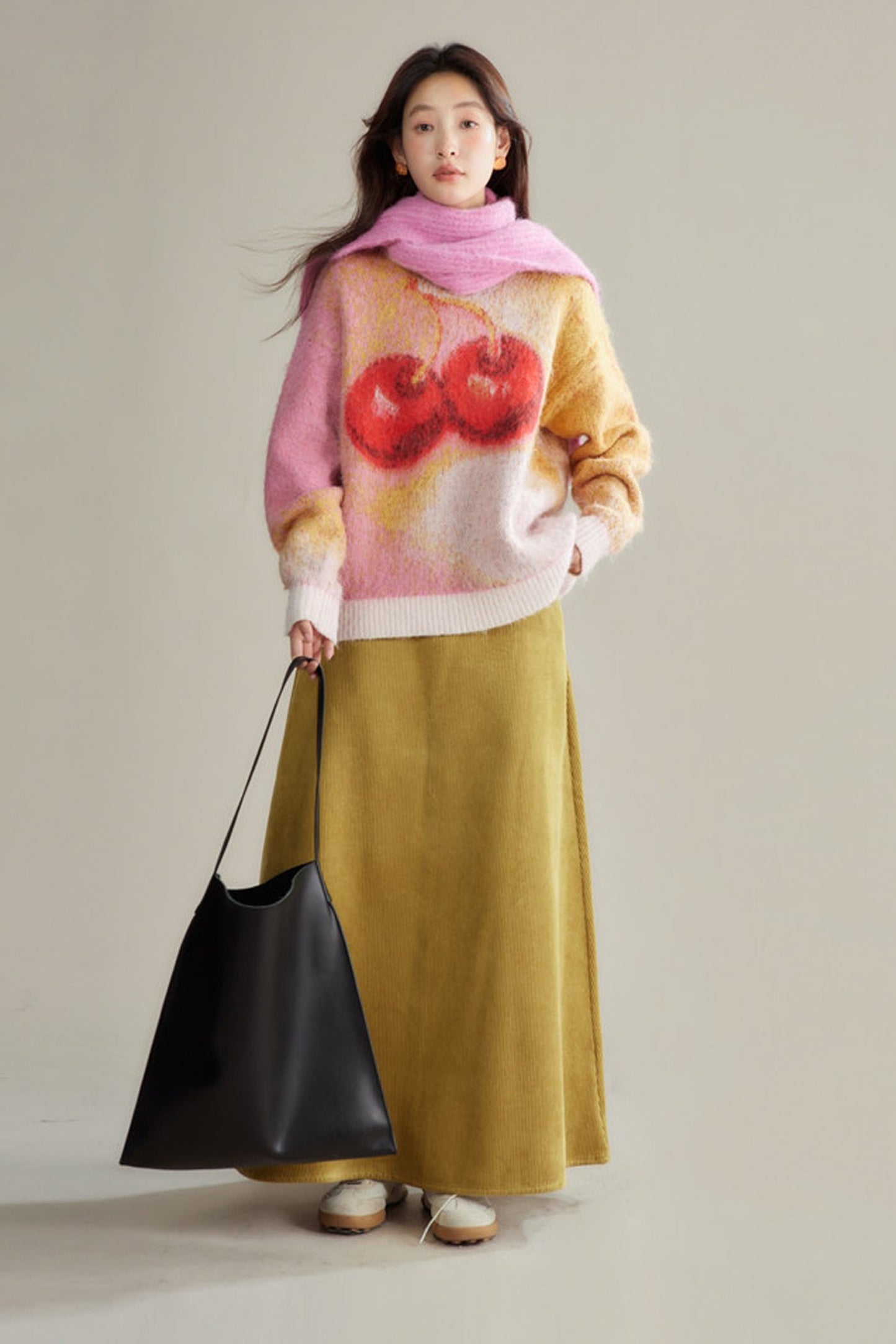 Retro Corduroy A-Line Skirt
