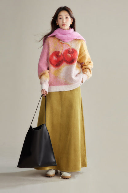 Retro Corduroy A-Line Skirt
