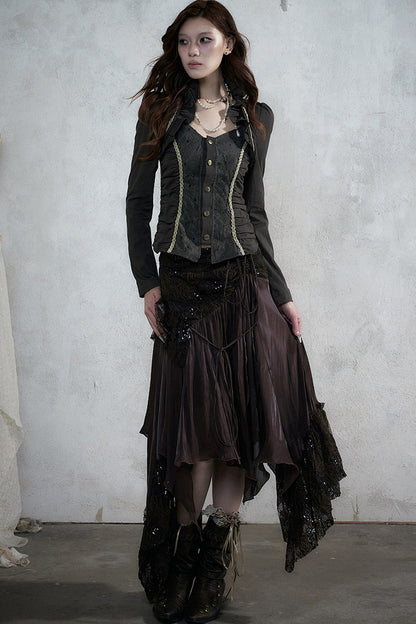 Romantic Lace Chiffon Skirt