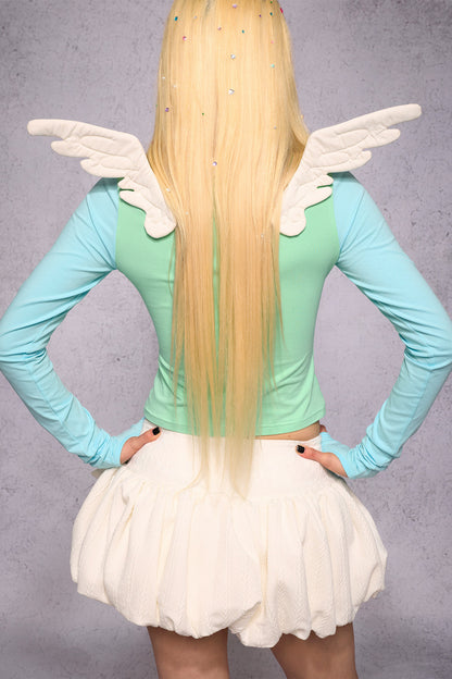 Angel Wings Star Cutout Long-Sleeve Top