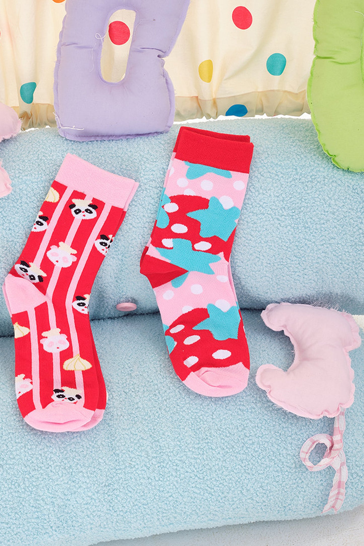 And Strawberry Knitted Mid-Calf Socks