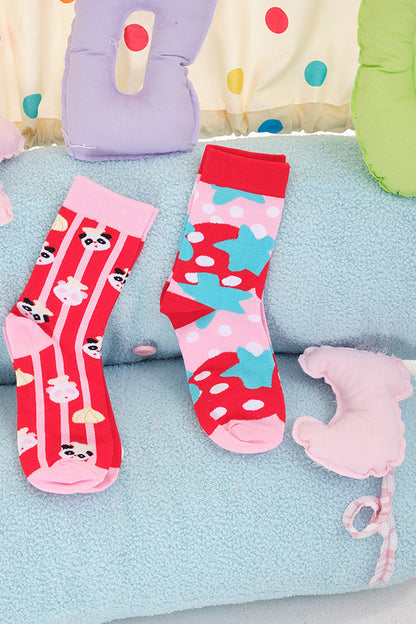 And Strawberry Knitted Mid-Calf Socks