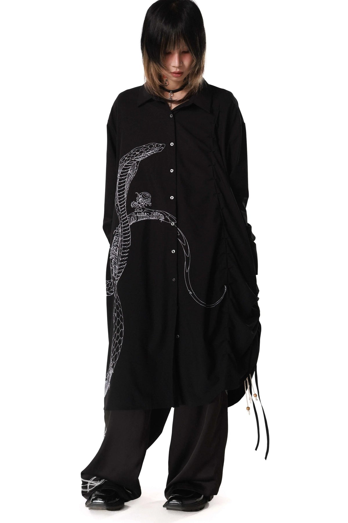Snake Bone Deconstructed Irregular Longline Shirt