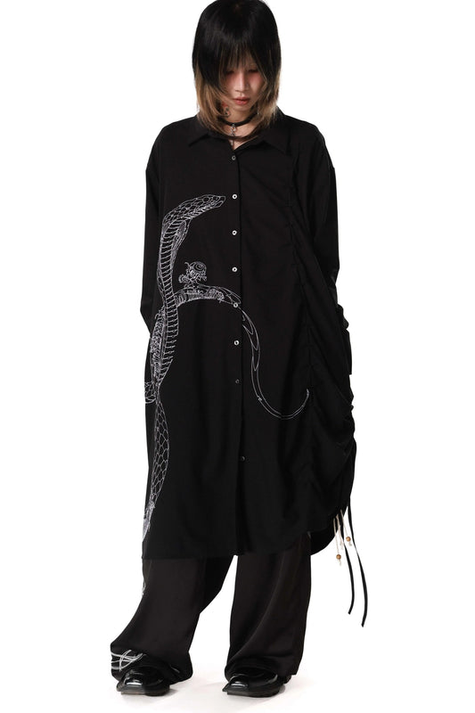 Snake Bone Deconstructed Irregular Longline Shirt