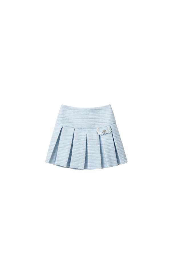 Beaded Tweed Jacket and Pleated Skirt Set