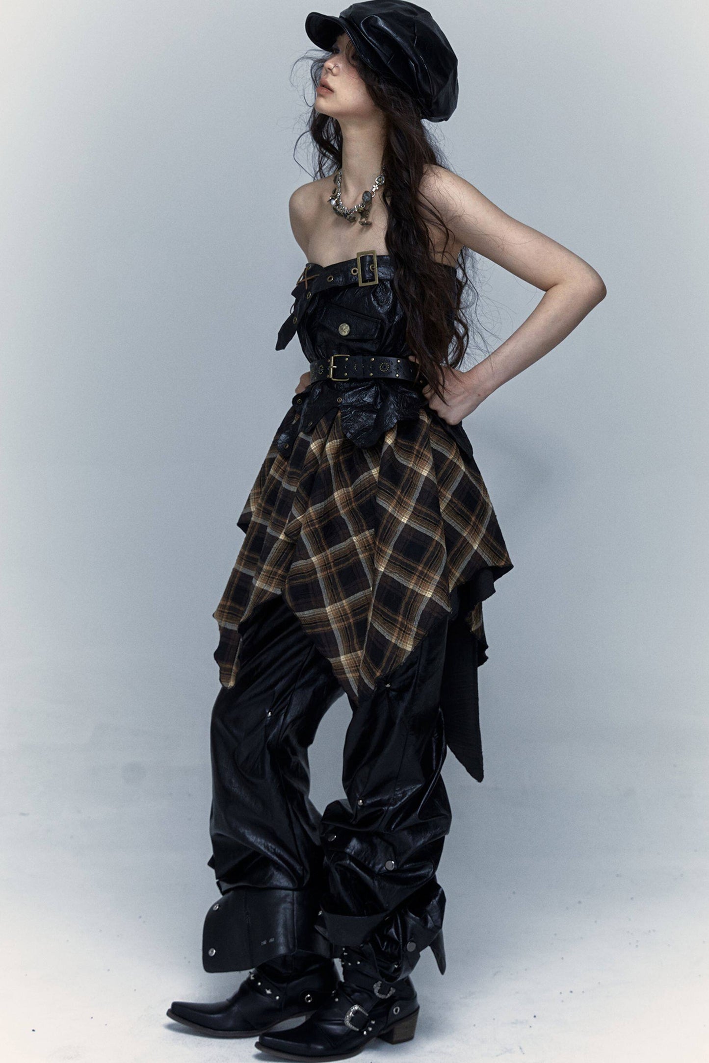 Dark Punk Patchwork Skirt
