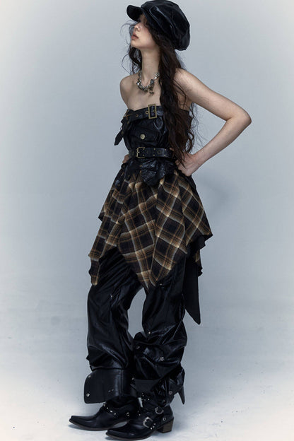 Dark Punk Patchwork Skirt