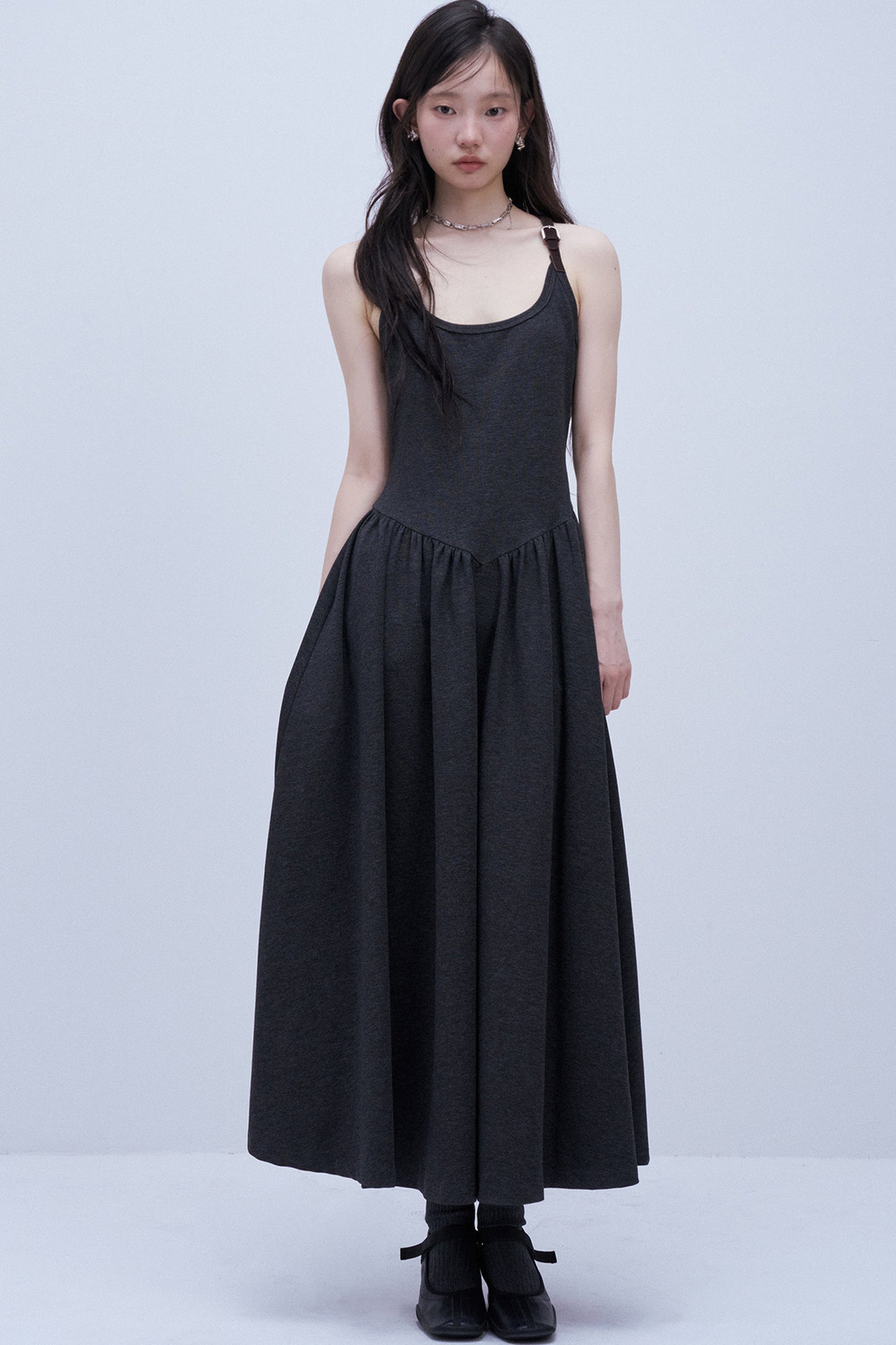 Leather Buckle Tank Dress