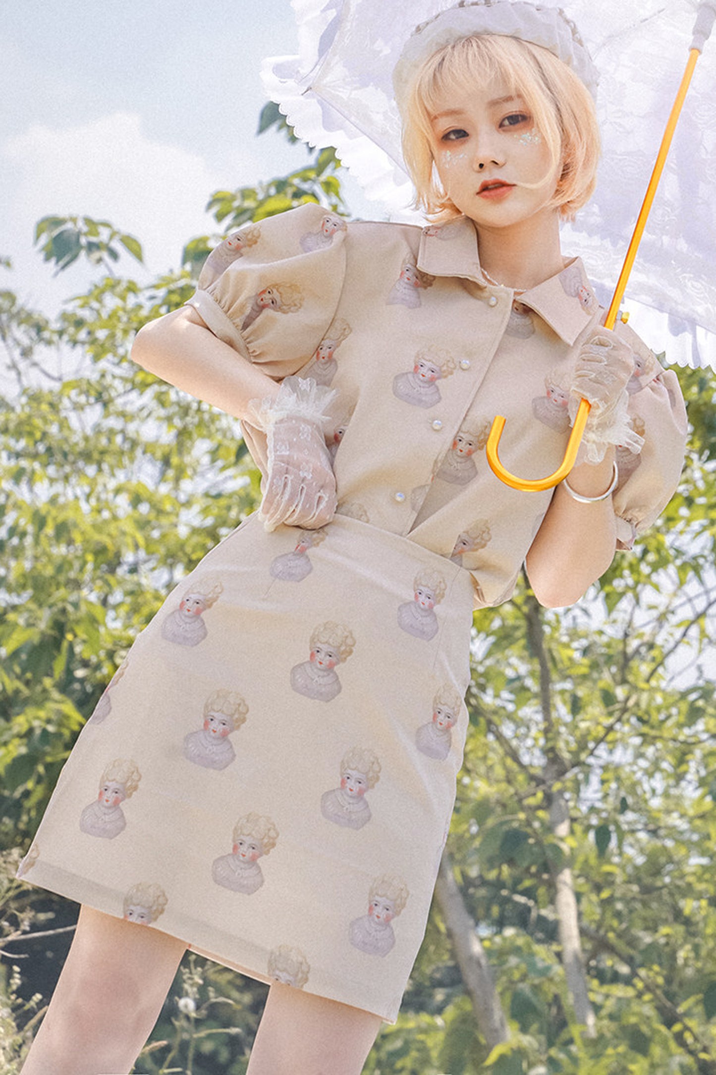 Hand-Painted Ceramic Doll Skirt