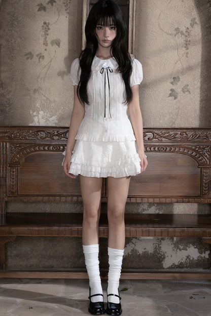 Short Sleeve Puff Blouse