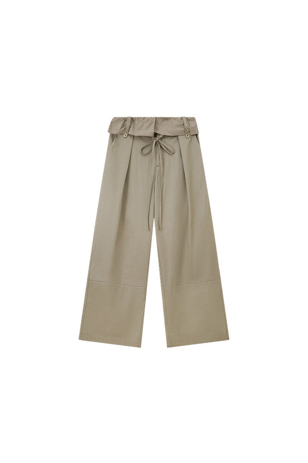 Striped Patchwork Straight-Leg Pants