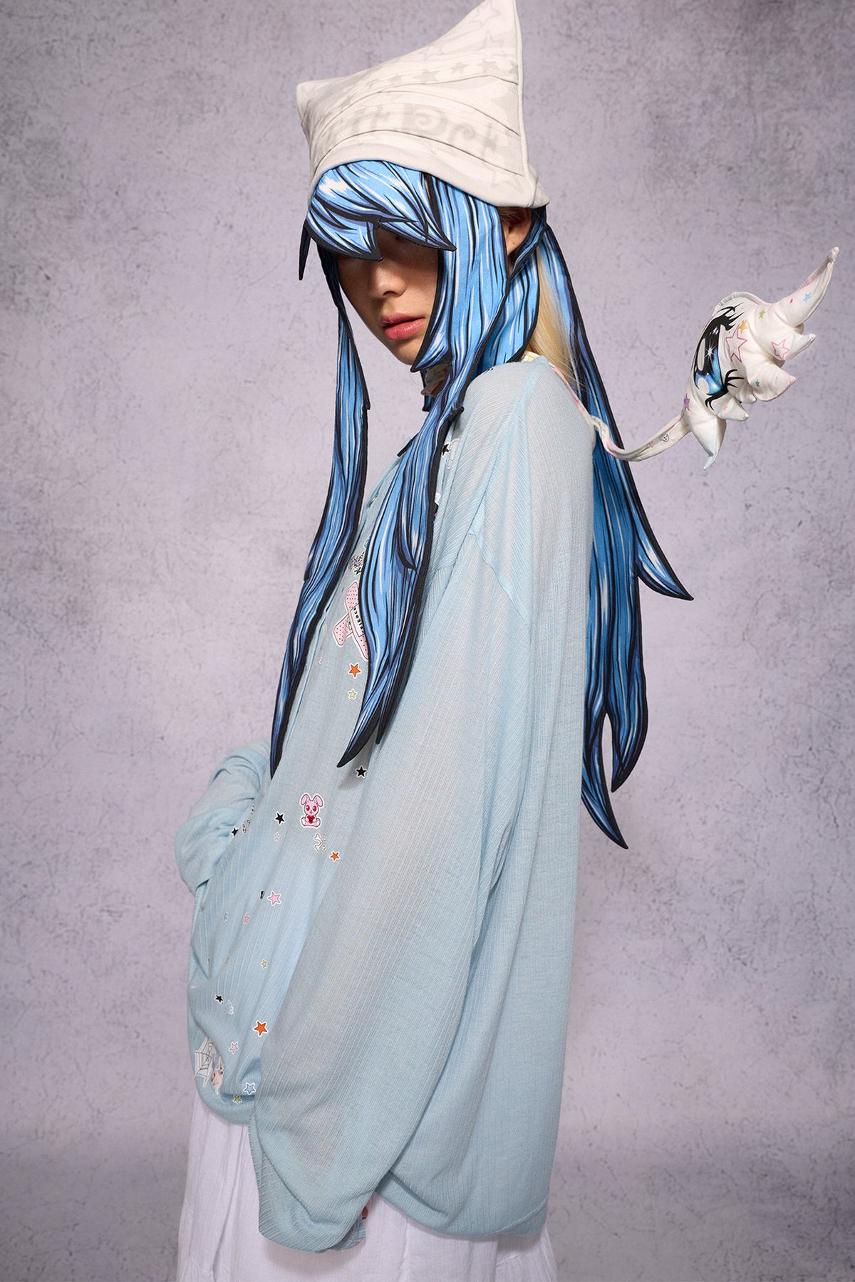 Hand-Painted Long-Haired Elf Hat