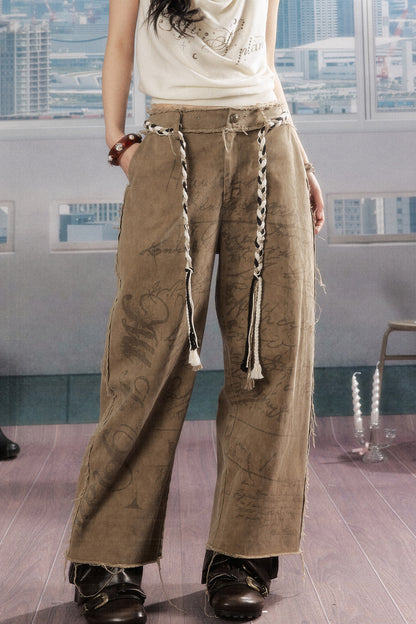 Pantalon droit imprimé