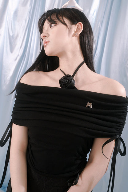 Rose Brooch Knitted Camisole Top