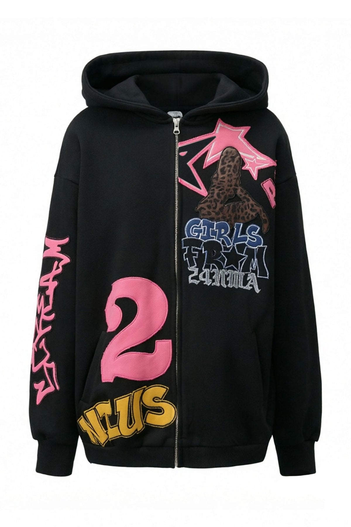 Set-Up aus Hoodie und Hose mit gesticktem Patch