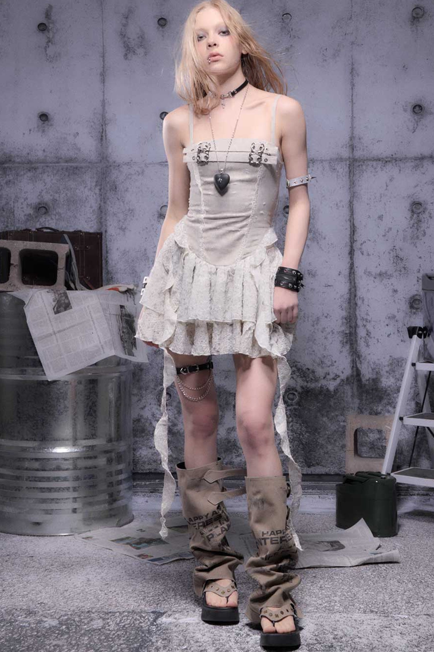 Robe nuisette en maille patchwork