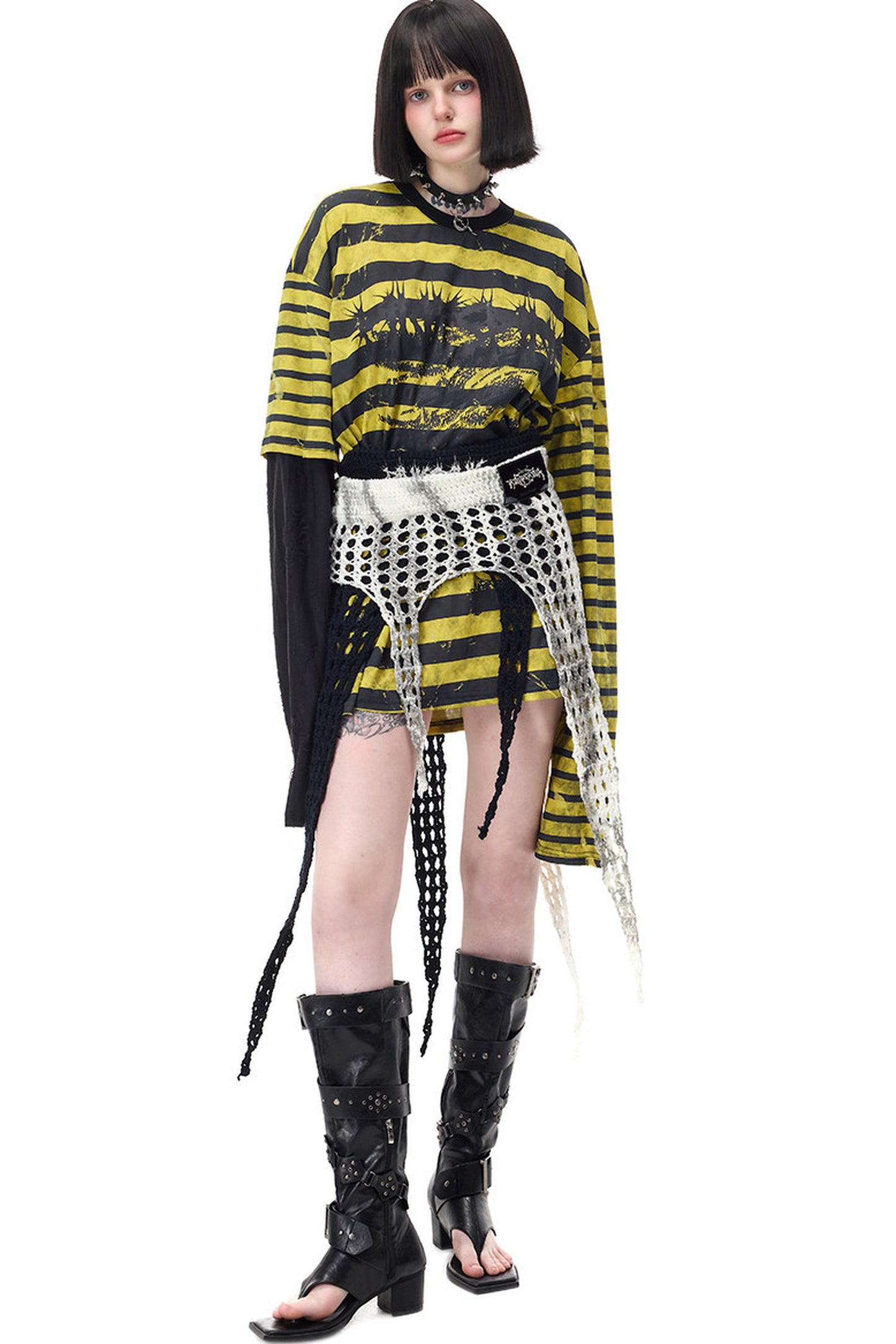 Millennium Star Embroidered Knit Skirt